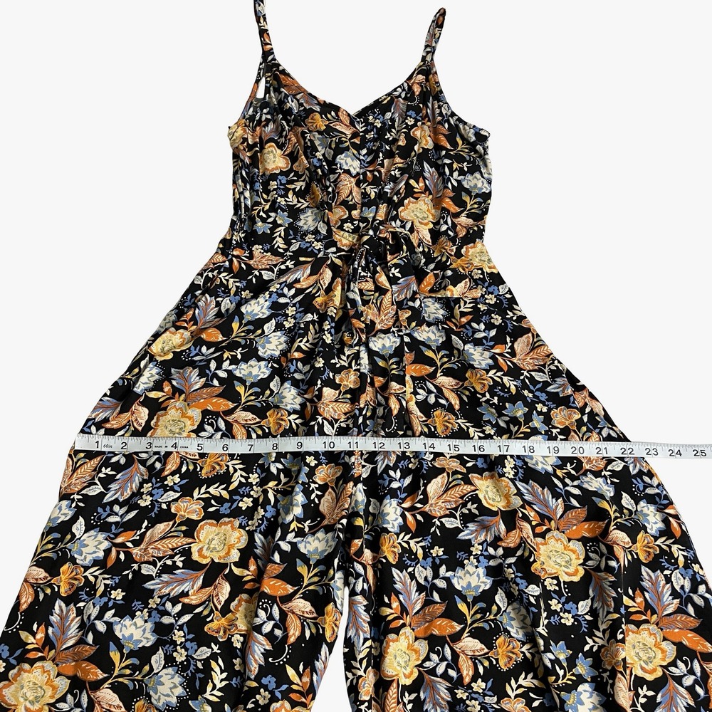 MSK Jumpsuit Womens M Black Floral Wide Leg Boho Cottagecore Flowy Sleeveless - Picture 16 of 16